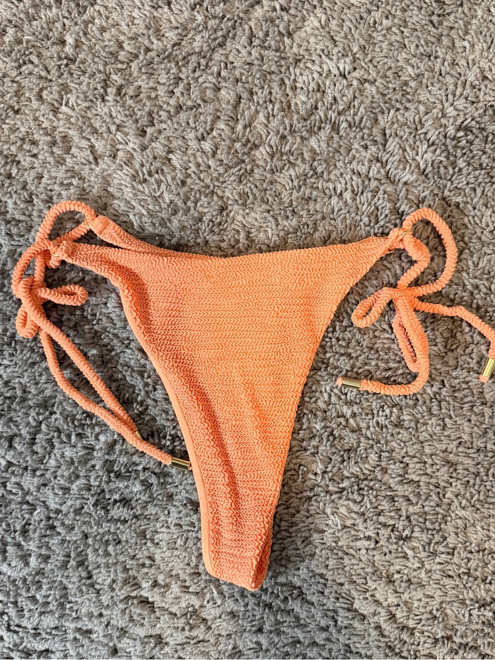 Monday Swimwear peach crinkle hanalei bottom